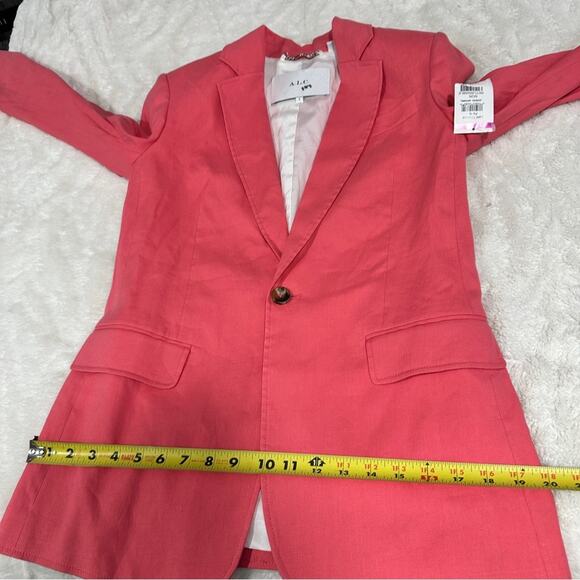 A.L.C. Size 0 Coral Donovan Linen Blend Blazer Jacket Preppy Heritage Old Money - Picture 11 of 14
